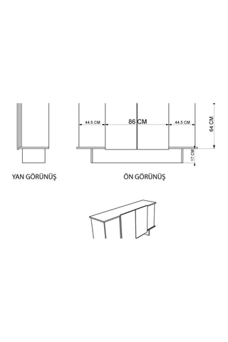 Buffet 4 portes Diana - 180 x 81 x 40 cm