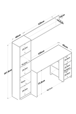 Ensemble bureau HA116 - 3 pièces