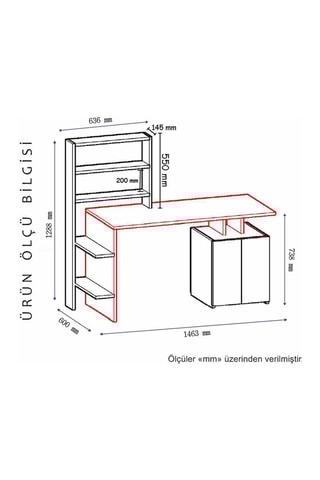 Bureau Melis - 146,3 x 73,8 x 60 cm