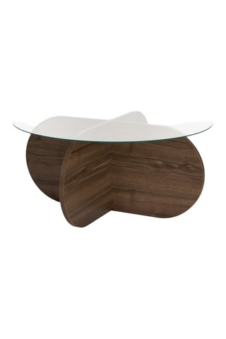 Table basse avec plateau en verre trempé Aeris - 75 x 75 x 35 cm