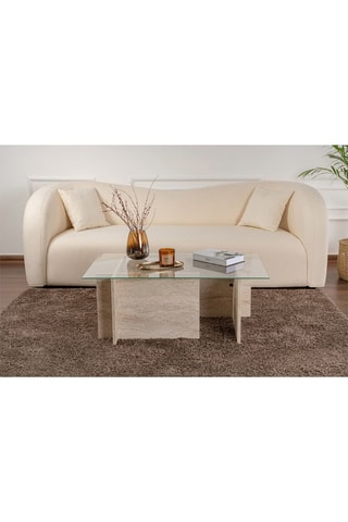 Table basse Vetrino  - Plateau en verre trempé - 105 x 40 x 65 cm