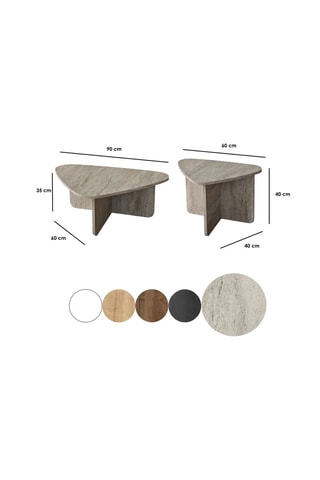 2 tables basses Ballare - 90 x 35 x 60 / 60 x 40 x 40 cm