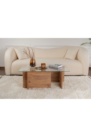 Table basse Vetrino  - Plateau en verre - 105 x 40 x 65 cm