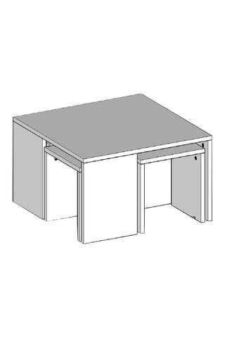 Table basse et 4 tables d'appoint Ortanca - 60 x 60 x 37 cm/30 x 32 x 25 cm