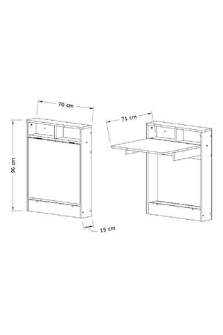 Meuble table dépliante - 70 x 90 x 15 cm