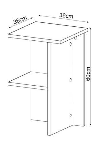 Table de chevet Leray - 36 x 60 x 36 cm