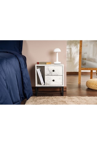 Table de chevet 2 tiroirs Glimmer - 45,2 x 50 x 29,5 cm