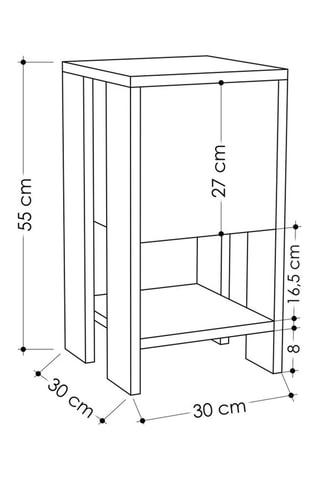 Table de chevet 1 tiroir - 30 x 55 x 30 cm