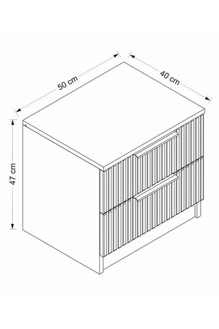 Table de chevet 2 tiroirs Kale Plus - 54 x 40 x 47 cm