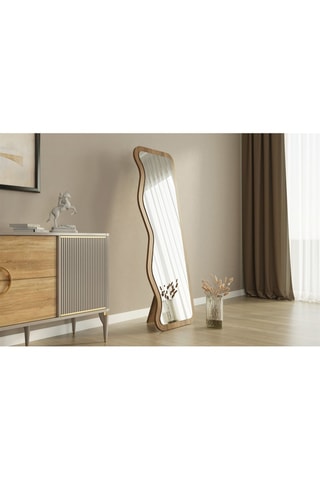 Miroir Asel - 50 x 160 x 2,2 cm - Imitation noyer