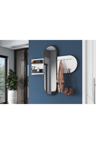 Vestiaire d'entrée avec miroir - 125 x 120 x 12 cm