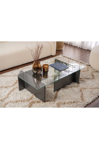 Table basse en verre - 105 x 65 x 30 cm