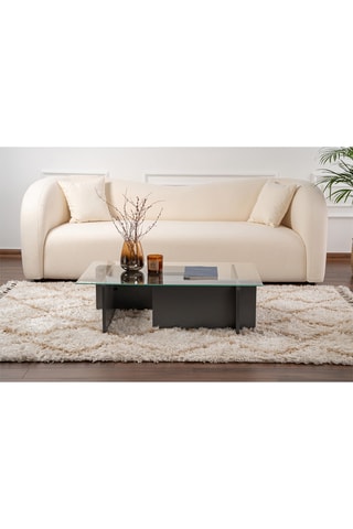 Table basse en verre - 105 x 65 x 30 cm