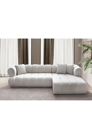 Canapé d'angle droit - Blanc
