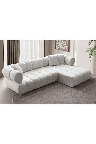 Canapé d'angle droit - Blanc