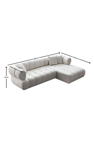 Canapé d'angle droit - Blanc