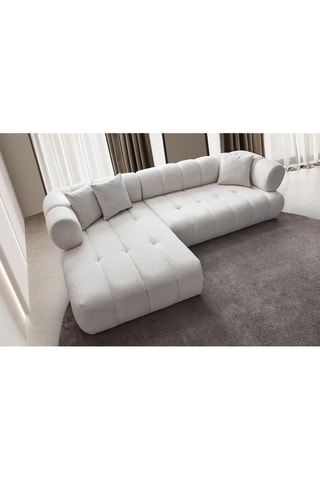 Canapé d'angle gauche - Blanc cassé