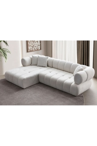 Canapé d'angle gauche - Blanc cassé
