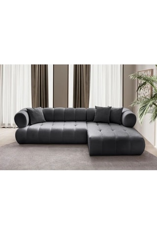 Canapé d'angle droit - Gris foncé