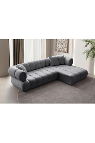 Canapé d'angle droit - Gris foncé