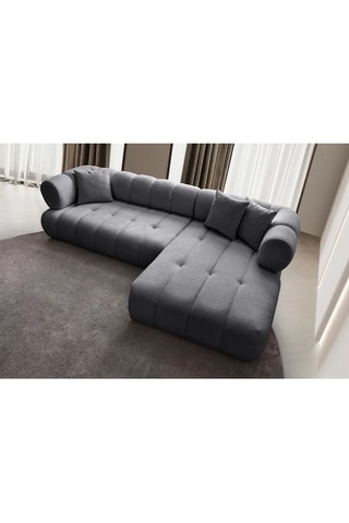 Canapé d'angle droit - Gris foncé