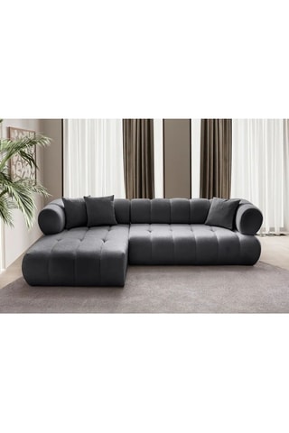 Canapé d'angle gauche - Gris foncé