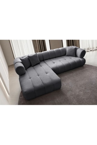 Canapé d'angle gauche - Gris foncé