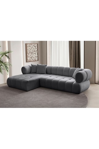 Canapé d'angle gauche - Gris foncé