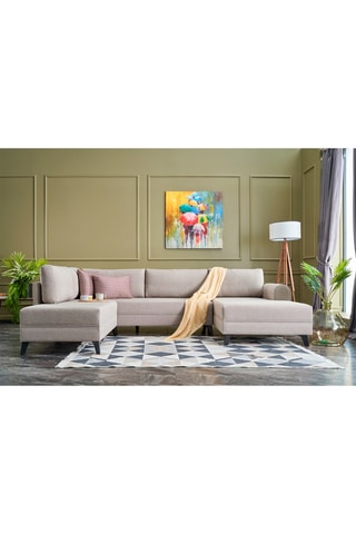 Canapé d'angle gauche convertible - Crème