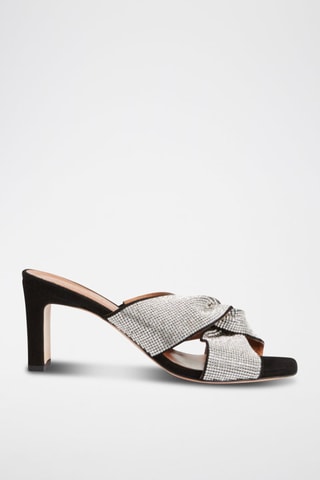 Leren Sandalen met Hak -  Zwart