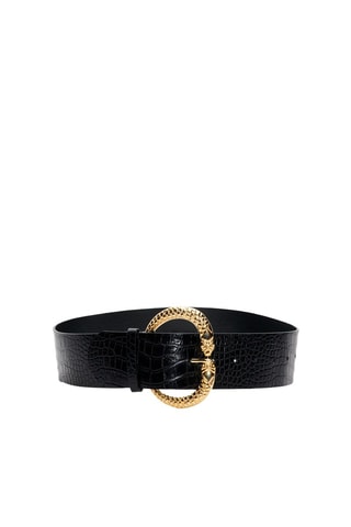 Lakleren Riem - Zwart