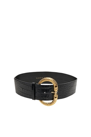 Lakleren Riem - Zwart