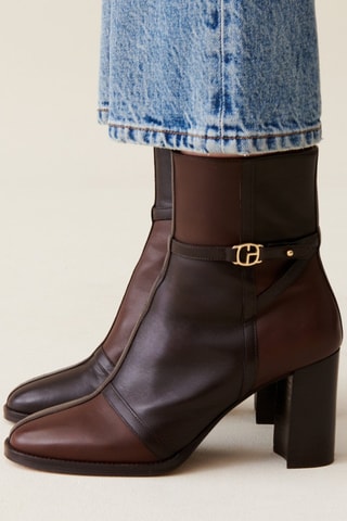 Leren Enkellaarzen - Bruin