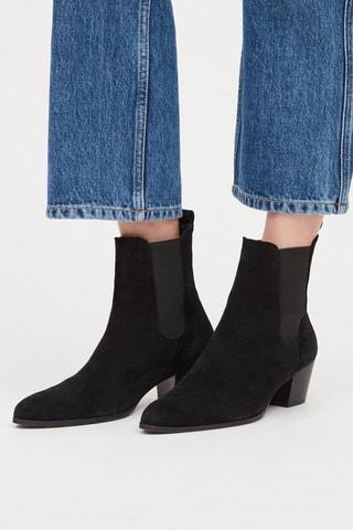 Leren Enkellaarzen Zwart