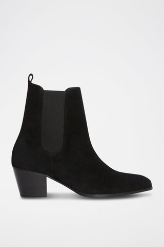 Leren Enkellaarzen Zwart