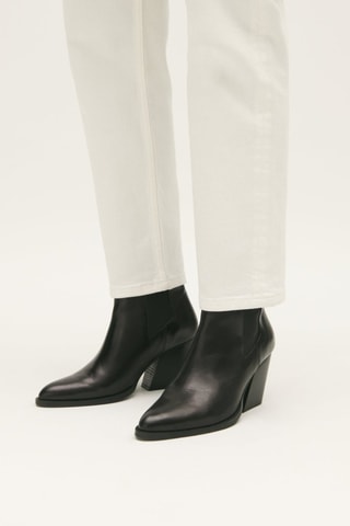 Leren Enkellaarzen - Zwart