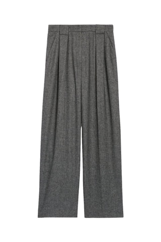 Wollen en Alpacawollen Broek Hoge Taille - Gemêleerd Grijs