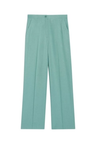 Linnen Broek Wide Legs - Zeegroen