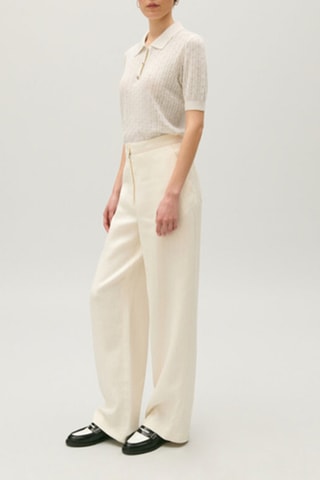 Linnen Broek Wide Legs - Ecru