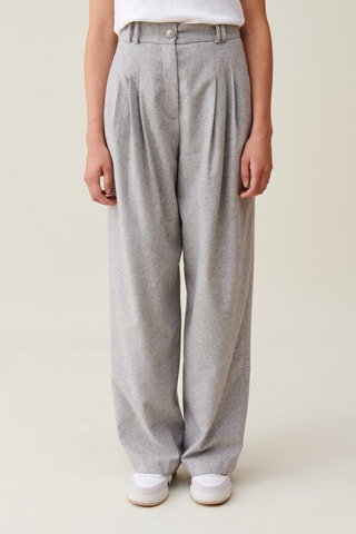 Wollen Broek Wide Legs - Lichtgrijs