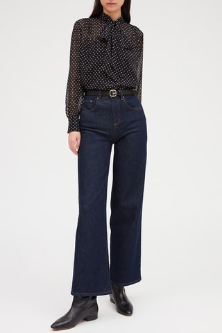 Brede Spijkerbroek Donkerblauw