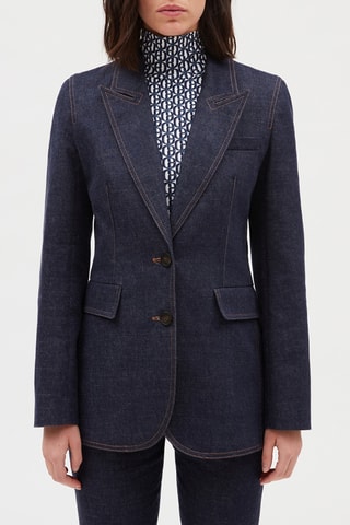 Getailleerd Denim Jasje Blauw