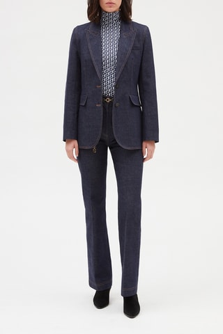 Getailleerd Denim Jasje Blauw