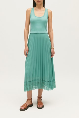 Jurk met Ruches - Zeegroen