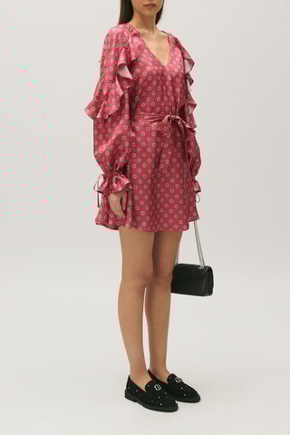 Jurk met Ruches - Terracotta