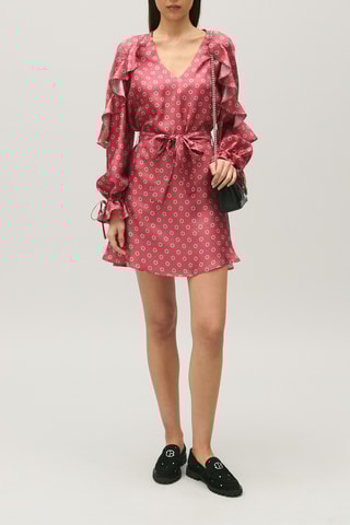 Jurk met Ruches - Terracotta