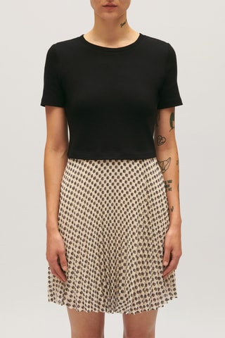 Jurk Trompe-l'œil - Zwart en Wit