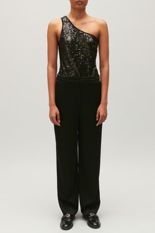 Asymmetrische Bodysuit - Zwart