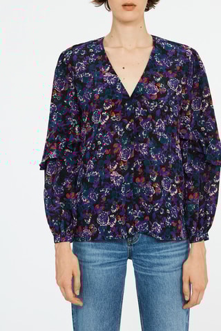 Zijden Blouse Paras en Zwart