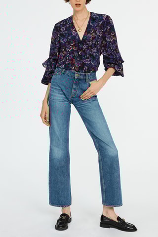 Zijden Blouse Paras en Zwart